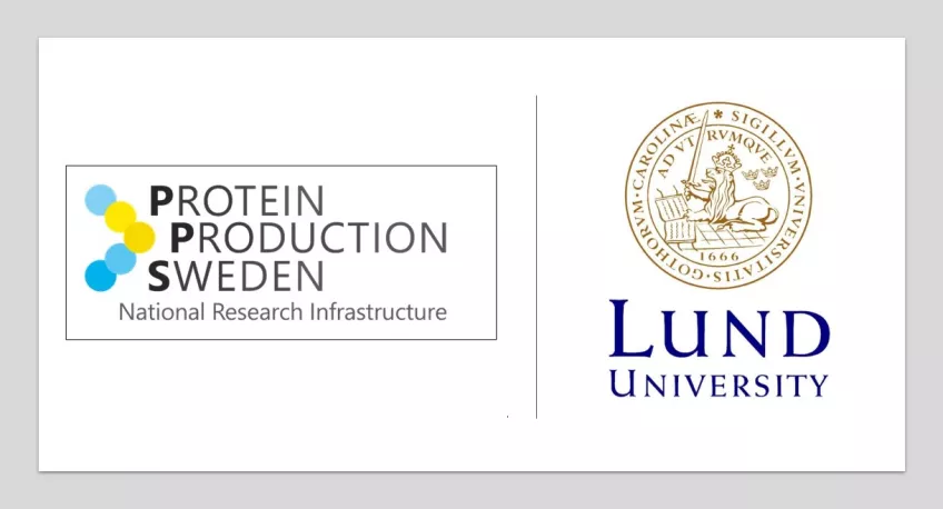 Logotypes for Protein Production Sweden (PPS) and Lund University